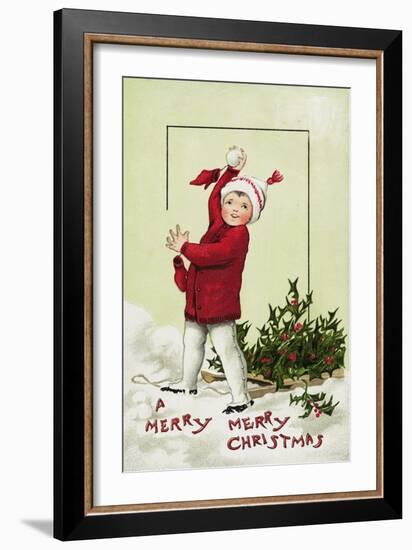 A Merry Merry Christmas Postcard-null-Framed Giclee Print