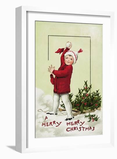 A Merry Merry Christmas Postcard-null-Framed Giclee Print