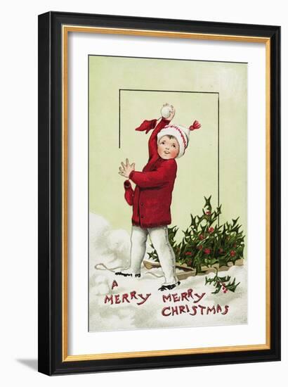 A Merry Merry Christmas Postcard-null-Framed Giclee Print