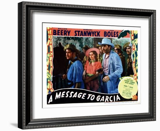 A Message to Garcia, Center, from Left, Barbara Stanwyck, John Boles, 1936-null-Framed Art Print