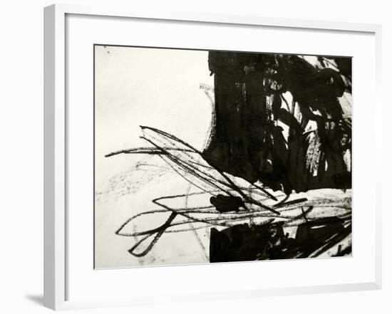 A Messy Grunge Background Hand Made With Black Indian Ink-lavitrei-Framed Art Print