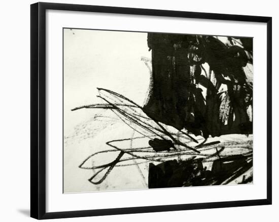 A Messy Grunge Background Hand Made With Black Indian Ink-lavitrei-Framed Art Print