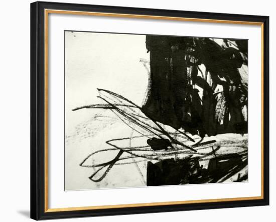 A Messy Grunge Background Hand Made With Black Indian Ink-lavitrei-Framed Art Print