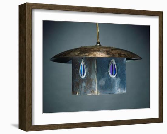 A Metal and Leaded Glass Hanging Shade, circa 1900-Charles Rennie Mackintosh-Framed Giclee Print