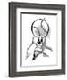 A Mets player pushes a giant baseball up a mountain.  - New Yorker Cartoon-Lee Lorenz-Framed Premium Giclee Print