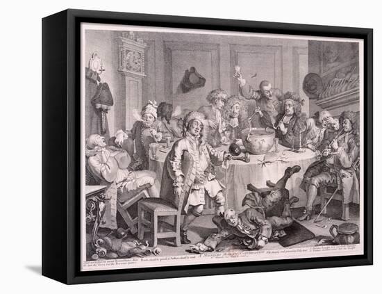 A Midnight Modern Conversation, 1733-William Hogarth-Framed Premier Image Canvas