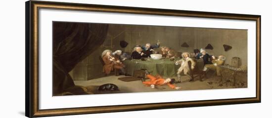 A Midnight Modern Conversation, c.1732-William Hogarth-Framed Giclee Print