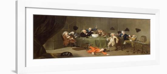 A Midnight Modern Conversation, c.1732-William Hogarth-Framed Giclee Print