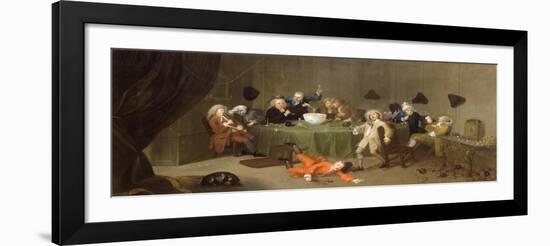 A Midnight Modern Conversation, c.1732-William Hogarth-Framed Giclee Print