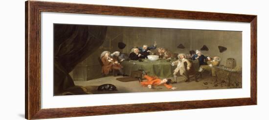 A Midnight Modern Conversation, c.1732-William Hogarth-Framed Giclee Print