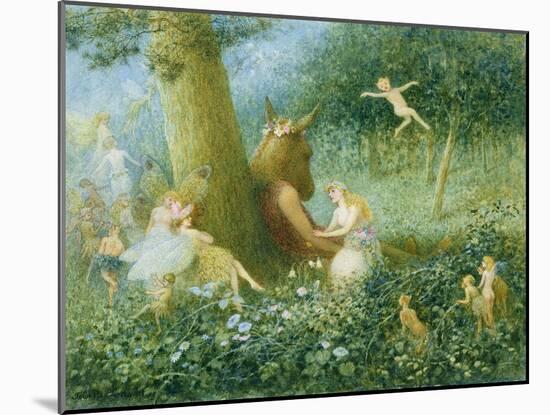 A Midsummer Night's Dream, 1895 (W/C with Bodycolour on Paper)-Henry Towneley Green-Mounted Giclee Print