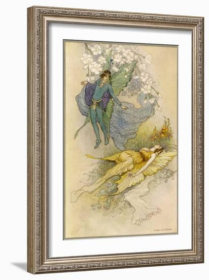 A Midsummer Night's Dream, Act II Scene II: Oberon Places a Spell on Titania-Warwick Goble-Framed Art Print