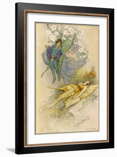 A Midsummer Night's Dream, Act II Scene II: Oberon Places a Spell on Titania-Warwick Goble-Framed Art Print