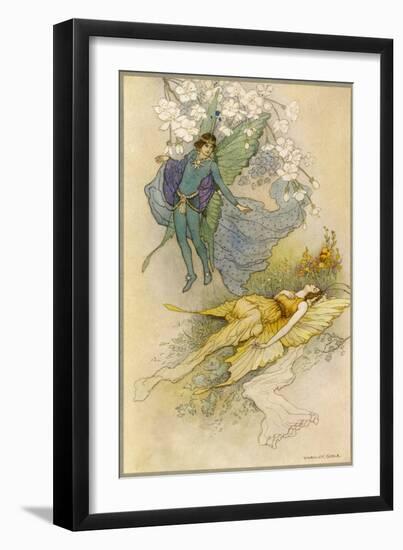 A Midsummer Night's Dream, Act II Scene II: Oberon Places a Spell on Titania-Warwick Goble-Framed Art Print