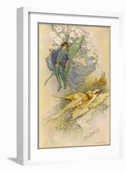 A Midsummer Night's Dream, Act II Scene II: Oberon Places a Spell on Titania-Warwick Goble-Framed Art Print