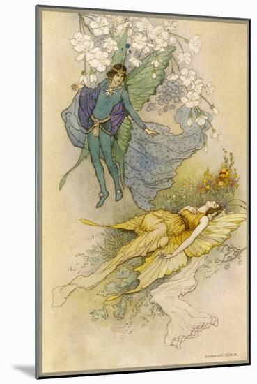 A Midsummer Night's Dream, Act II Scene II: Oberon Places a Spell on Titania-Warwick Goble-Mounted Art Print