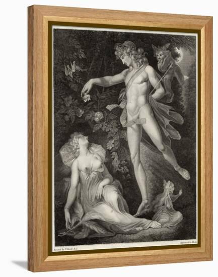 A Midsummer Night's Dream, Act II Scene II Oberon Sprinkles His Spell onto Titania as She Sleeps-Rhodes-Framed Stretched Canvas