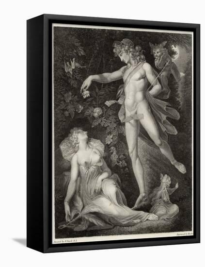 A Midsummer Night's Dream, Act II Scene II Oberon Sprinkles His Spell onto Titania as She Sleeps-Rhodes-Framed Stretched Canvas
