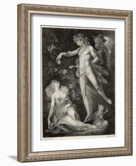 A Midsummer Night's Dream, Act II Scene II Oberon Sprinkles His Spell onto Titania as She Sleeps-Rhodes-Framed Art Print