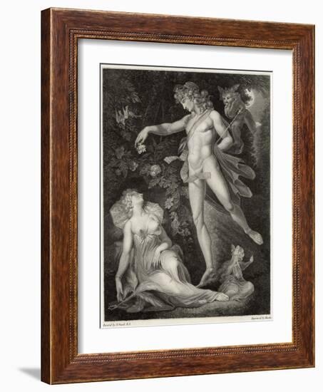 A Midsummer Night's Dream, Act II Scene II Oberon Sprinkles His Spell onto Titania as She Sleeps-Rhodes-Framed Art Print