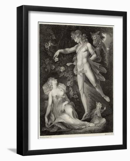 A Midsummer Night's Dream, Act II Scene II Oberon Sprinkles His Spell onto Titania as She Sleeps-Rhodes-Framed Art Print