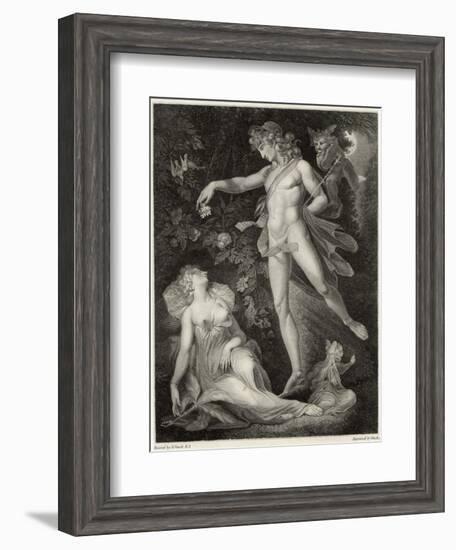 A Midsummer Night's Dream, Act II Scene II Oberon Sprinkles His Spell onto Titania as She Sleeps-Rhodes-Framed Art Print