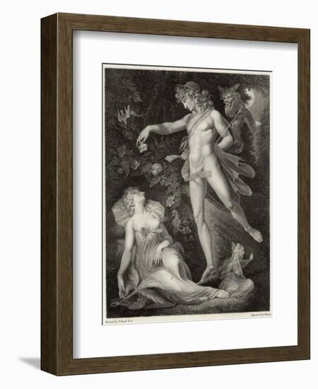 A Midsummer Night's Dream, Act II Scene II Oberon Sprinkles His Spell onto Titania as She Sleeps-Rhodes-Framed Art Print