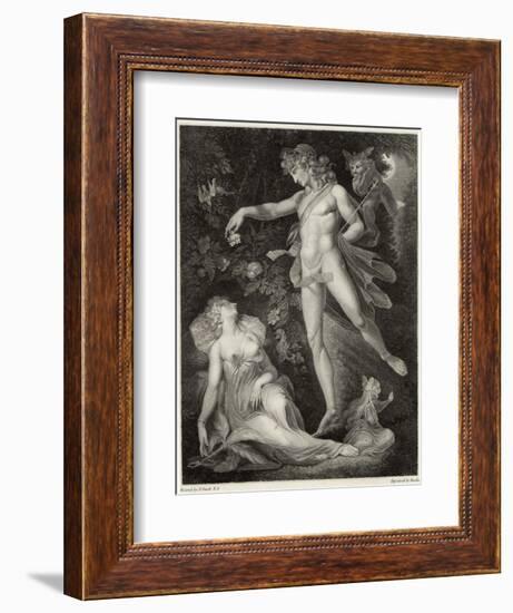 A Midsummer Night's Dream, Act II Scene II Oberon Sprinkles His Spell onto Titania as She Sleeps-Rhodes-Framed Art Print