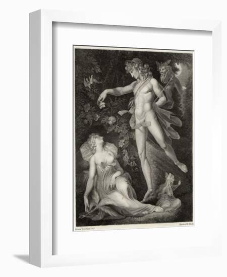 A Midsummer Night's Dream, Act II Scene II Oberon Sprinkles His Spell onto Titania as She Sleeps-Rhodes-Framed Art Print