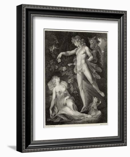 A Midsummer Night's Dream, Act II Scene II Oberon Sprinkles His Spell onto Titania as She Sleeps-Rhodes-Framed Art Print