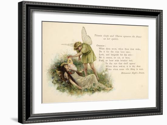 A Midsummer Night's Dream, Act II Scene II: Oberon Squeezes the Flower onto Titania's Eyelids-Walter Paget-Framed Art Print