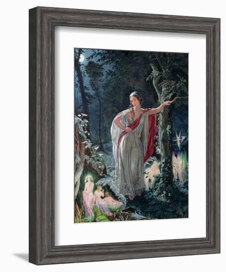 A Midsummer Night's Dream: Hermia Surrounded by Puck and the Fairies, 1861-John Simmons-Framed Giclee Print