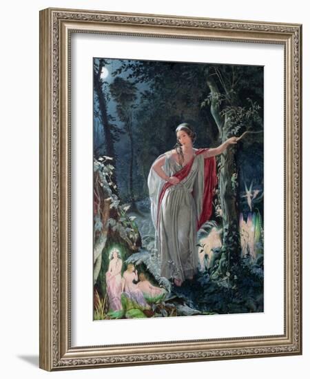 A Midsummer Night's Dream: Hermia Surrounded by Puck and the Fairies, 1861-John Simmons-Framed Giclee Print