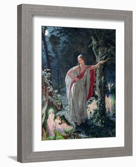 A Midsummer Night's Dream: Hermia Surrounded by Puck and the Fairies, 1861-John Simmons-Framed Giclee Print