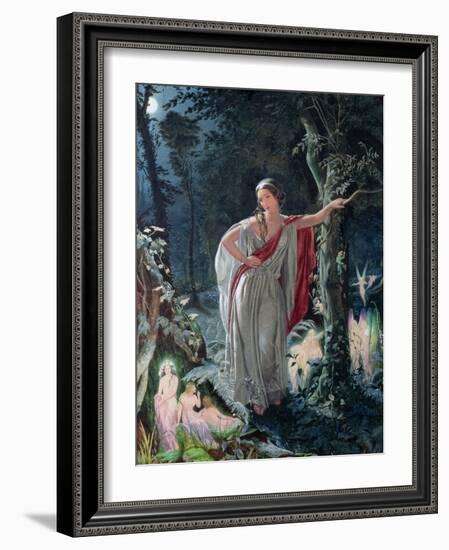 A Midsummer Night's Dream: Hermia Surrounded by Puck and the Fairies, 1861-John Simmons-Framed Giclee Print