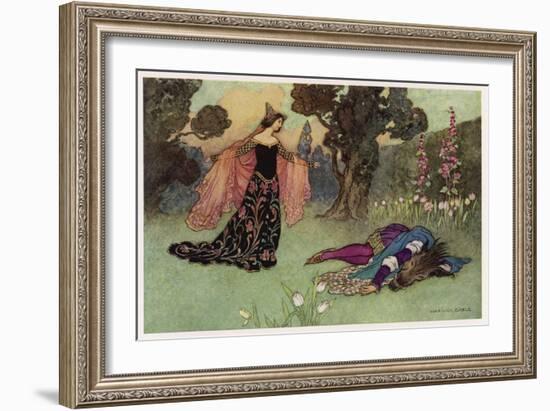 A Midsummer Night's Dream, Titania and Bottom-Warwick Goble-Framed Art Print