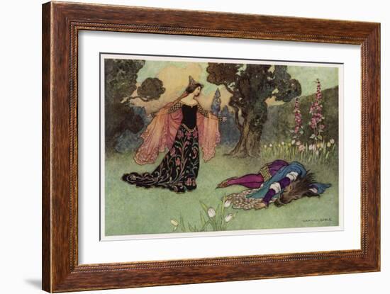 A Midsummer Night's Dream, Titania and Bottom-Warwick Goble-Framed Art Print