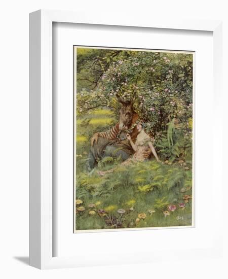 A Midsummer Night's Dream, Titania Bottom and Puck-Eleanor Fortescue Brickdale-Framed Art Print