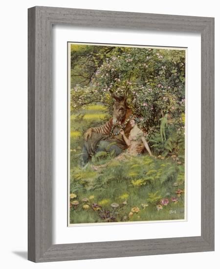 A Midsummer Night's Dream, Titania Bottom and Puck-Eleanor Fortescue Brickdale-Framed Art Print