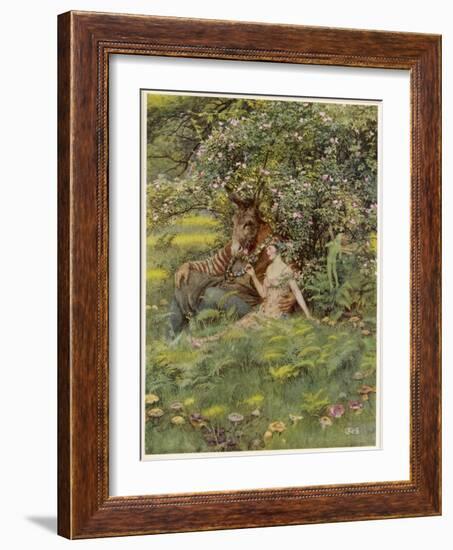 A Midsummer Night's Dream, Titania Bottom and Puck-Eleanor Fortescue Brickdale-Framed Art Print