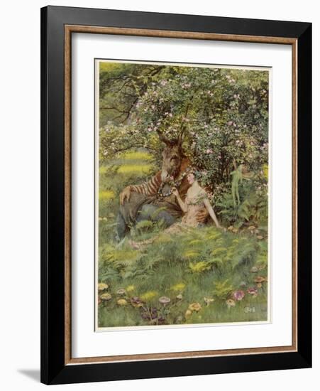 A Midsummer Night's Dream, Titania Bottom and Puck-Eleanor Fortescue Brickdale-Framed Art Print