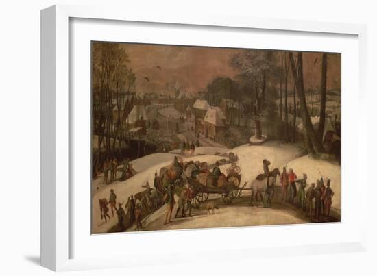 A Military Expedition in Winter, C.1590-Gillis Mostaert-Framed Giclee Print