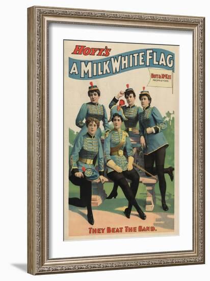 "A Milk White Flag" Woman's Marching Band Poster-Lantern Press-Framed Art Print