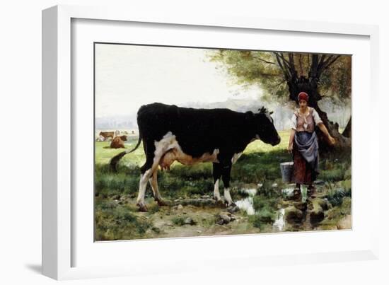 A Milkmaid with Her Cow-Julien Dupre-Framed Giclee Print