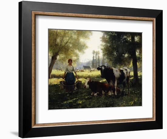 A Milkmaid with Her Cows on a Summer Day-Julien Dupre-Framed Giclee Print