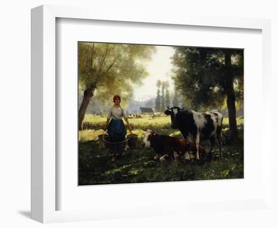 A Milkmaid with Her Cows on a Summer Day-Julien Dupre-Framed Giclee Print