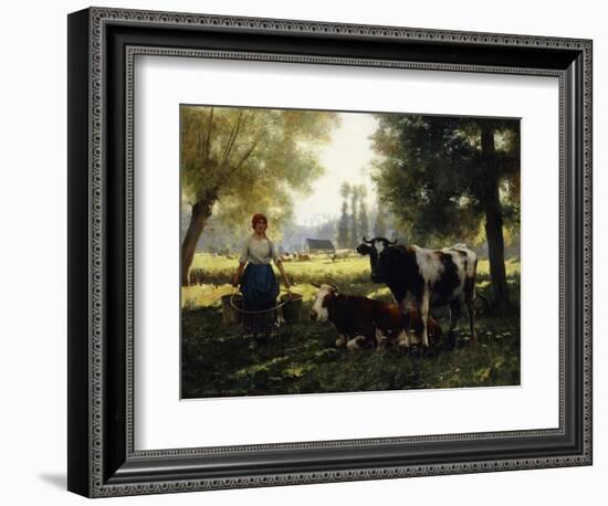 A Milkmaid with Her Cows on a Summer Day-Julien Dupre-Framed Giclee Print