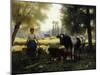 A Milkmaid with Her Cows on a Summer Day-Julien Dupre-Mounted Giclee Print