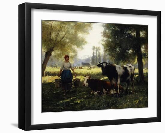 A Milkmaid with her Cows on a Summer Day-Julien Dupre-Framed Giclee Print