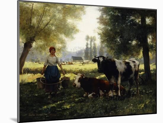 A Milkmaid with her Cows on a Summer Day-Julien Dupre-Mounted Giclee Print